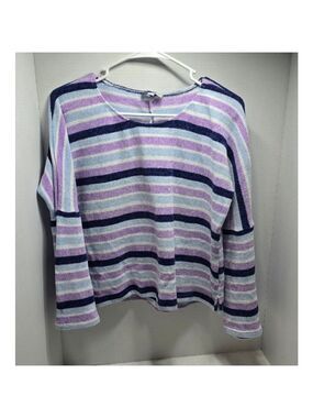 Women's Chenault Striped Crew Neck Sweater S Purple Blue